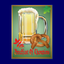 Breakfast of Champions-Happy Oktoberfest  Postcard postcards