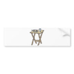 breakfast on a snack tray table bumper sticker