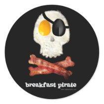 Breakfast Pirate... Round Stickers