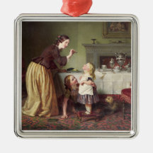 Breakfast Time - Morning Games (oil on canvas) Christmas Tree Ornaments