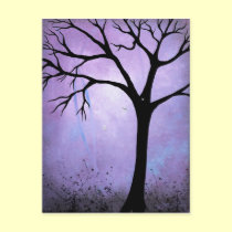 Breaking Dawn Abstract Tree Art Postcard postcards