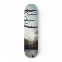 Breaking The Clouds On Winter Day skateboards