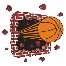 breaking through bricks basketball slam photo cut outs