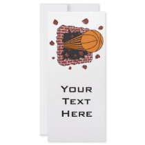 breaking through bricks basketball slam personalized rack card