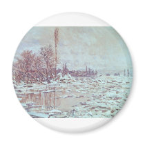 Breakup of Ice, Grey Weather (1880) magnets
