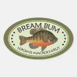 Bream Bum Fishing Oval Sticker