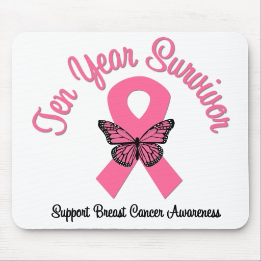 Breast Cancer 10 Year Survivor Mouse Pad | Zazzle