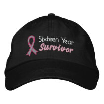 Breast Cancer 16 Year Survivor Embroidered Hat