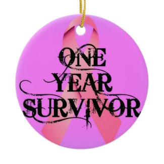 Breast Cancer 1 Year Survivor ornament