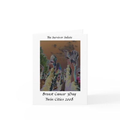 Breast Cancer 3Day note card by karenrad