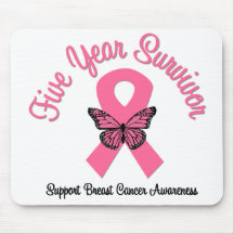 Breast Cancer 5 Year Survivor Mouse Pads