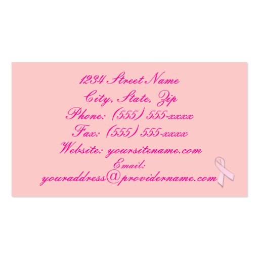 Breast Cancer Awareness (1) Business Card Templates (back side)