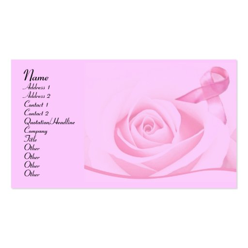 Breast Cancer Awareness Business Card