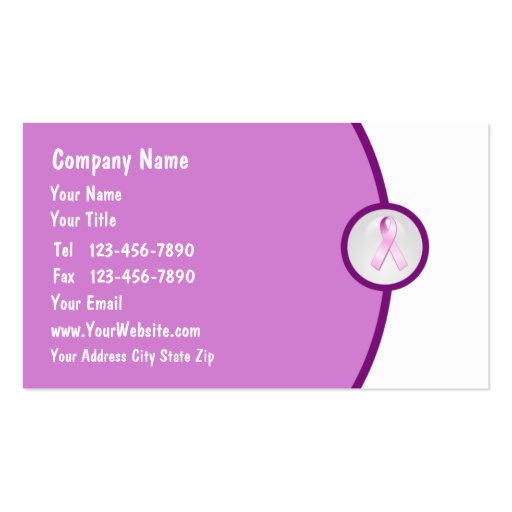 Breast Cancer Awareness Business Card (front side)