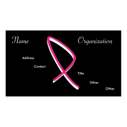 Breast Cancer Awareness Business Cards (front side)