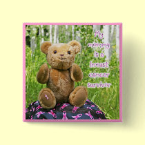 Breast Cancer Awareness Button for Kids, BC Bear buttons