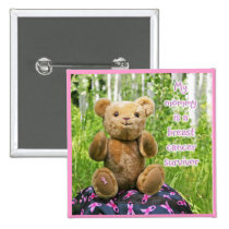 Breast Cancer Awareness Button for Kids, BC Bear buttons