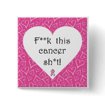 Breast Cancer Awareness - Cancer is Rude Pin buttons by wendy3day Breast Cancer Awareness - Cancer is Rude Pin buttons