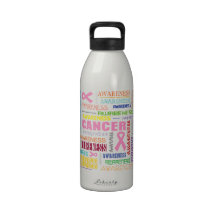 Breast Cancer Awareness Collage Water Bottles