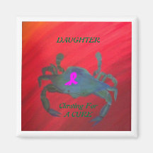 Breast Cancer Awareness Crab Magnet