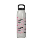 Breast Cancer Awareness Fighting Words Reusable Water Bottle