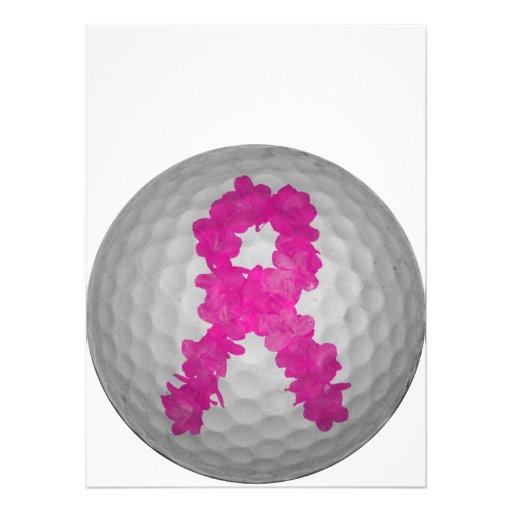 Breast Cancer Awareness Golf Ball Personalized Invite | Zazzle
