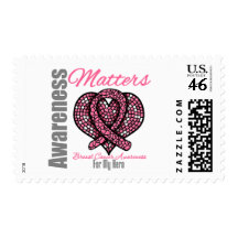 Breast Cancer Awareness Matters - For My Hero Postage Stamps