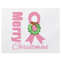 Breast Cancer Awareness Merry Christmas Ribbon flyers by cancerapparel Breast Cancer Awareness Merry Christmas Ribbon flyers
