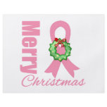 Breast Cancer Awareness Merry Christmas Ribbon Flyer Design