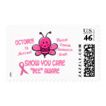 Breast Cancer Awareness Month Bee 1.1 Postage Stamps