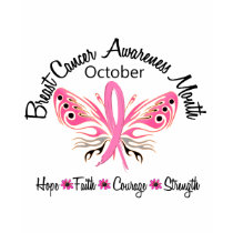 Breast Cancer Awareness Month Butterfly 3.2 t-shirts