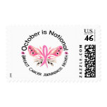 Breast Cancer Awareness Month Butterfly 3.3 Postage Stamp
