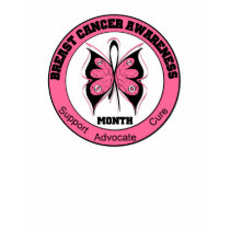 Breast Cancer Awareness Month Butterfly Circle t-shirts