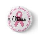 Breast Cancer Awareness Month buttons by awarenessgifts Breast Cancer Awareness Month buttons