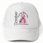 Breast Cancer Awareness Month Flower Ribbon 1 Trucker Hat