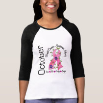 Breast Cancer Awareness Month Flower Ribbon 1 t-shirts