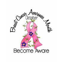 Breast Cancer Awareness Month Flower Ribbon 2 t-shirts