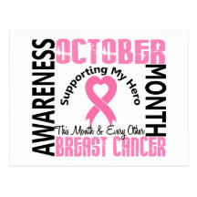 Breast Cancer Awareness Month Heart 1.3 Post Cards