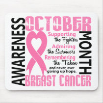 Breast Cancer Awareness Month Heart 1.5 Mousepad