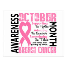 Breast Cancer Awareness Month Heart 1.5 Postcard