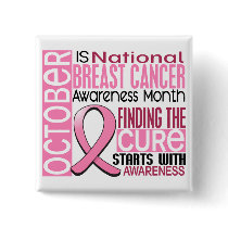 Breast Cancer Awareness Month Ribbon I2 1.5 buttons by awarenessgifts Breast Cancer Awareness Month Ribbon I2 1.5 buttons