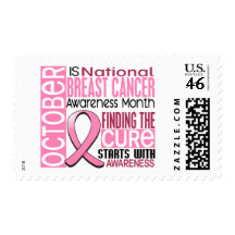 Breast Cancer Awareness Month Ribbon I2 1.5 Stamp