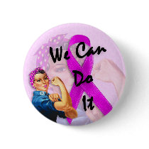 Breast Cancer Awareness Month, Rosie the Riveter Buttons
