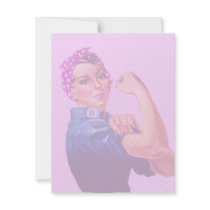 Breast Cancer Awareness Month, Rosie the Riveter invitations by KahunaLuna Breast Cancer Awareness Month, Rosie the Riveter invitations