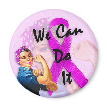 Breast Cancer Awareness Month, Rosie the Riveter magnets by KahunaLuna Breast Cancer Awareness Month, Rosie the Riveter magnets