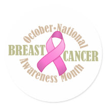 Breast Cancer Awareness Month Round Sticker by jamieco Breast Cancer Awareness Month Round Sticker