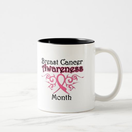 Breast Cancer Awareness Month Tribal Ribbon Mugs