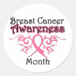 Breast Cancer Awareness Month Tribal Ribbon Sticker