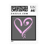 Breast Cancer Awareness, Pink Heart &amp; Ribbon Stamps