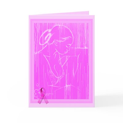 Breast Cancer Awareness - Pink Rain Cure Card by haitianart